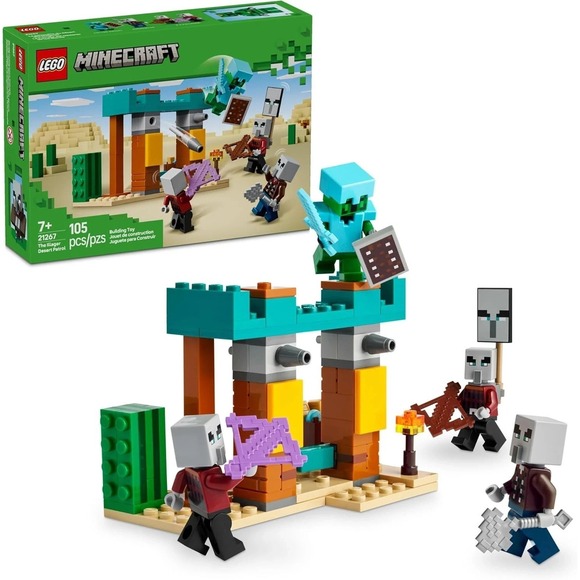 Lego 105pc Minecraft (2025) THE ILLAGER DESERT PATROL Building Toy 21267